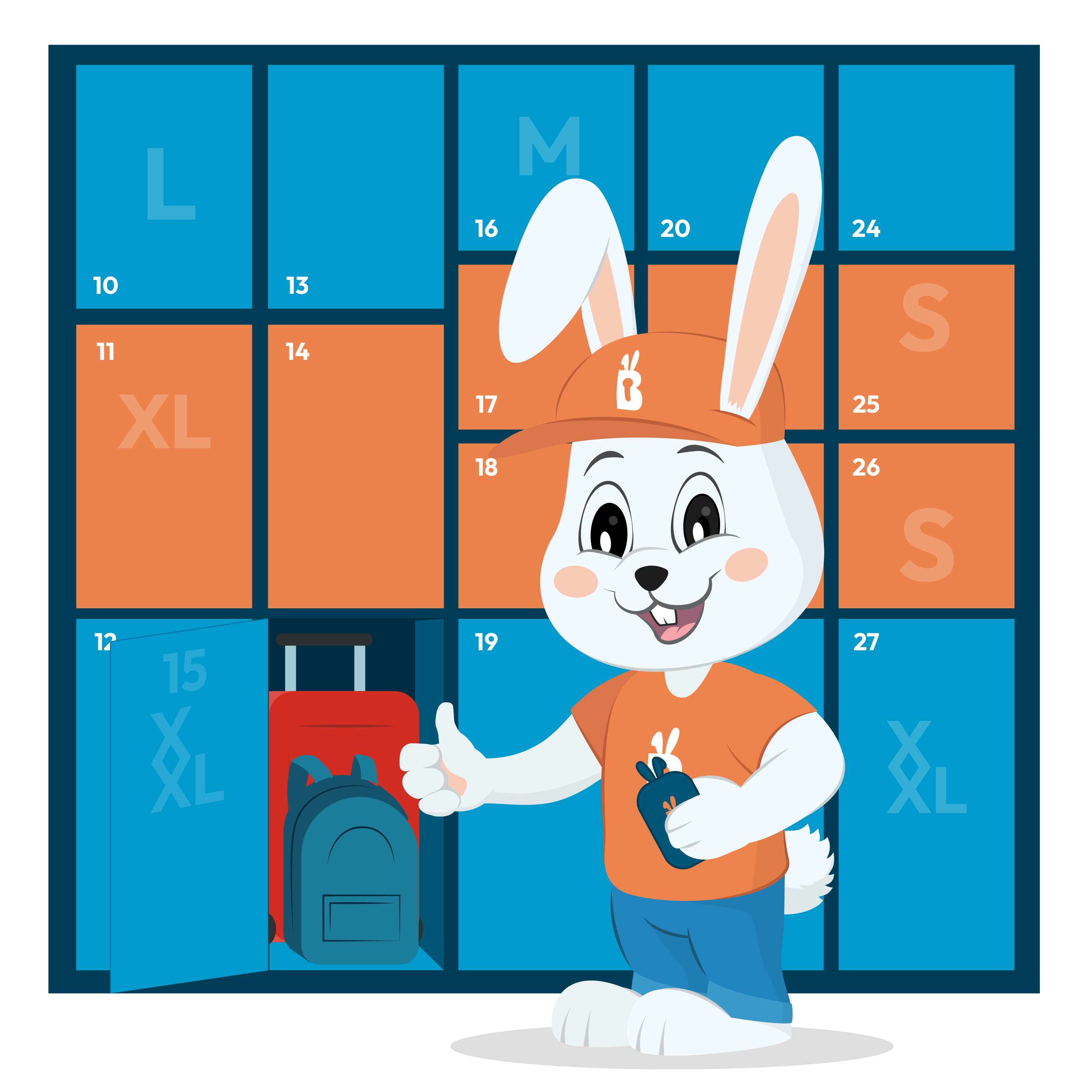 Mur de casiers à clés connectés BagsBuddy – consigne sécurisée pour conciergerie, remise de clés automatisée